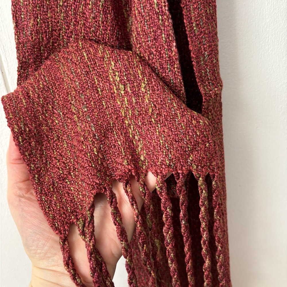 Brick Red Luxe Handwoven Scarf